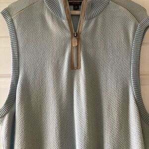 Johnston & Murphy Men's Zip-Up Sweater in Light Blue